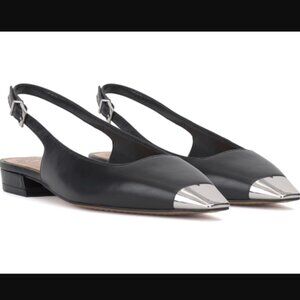 Vince Camuto Women's Sellyn Slingback Capped-Toe Metallic Tipped Flats Size 8M